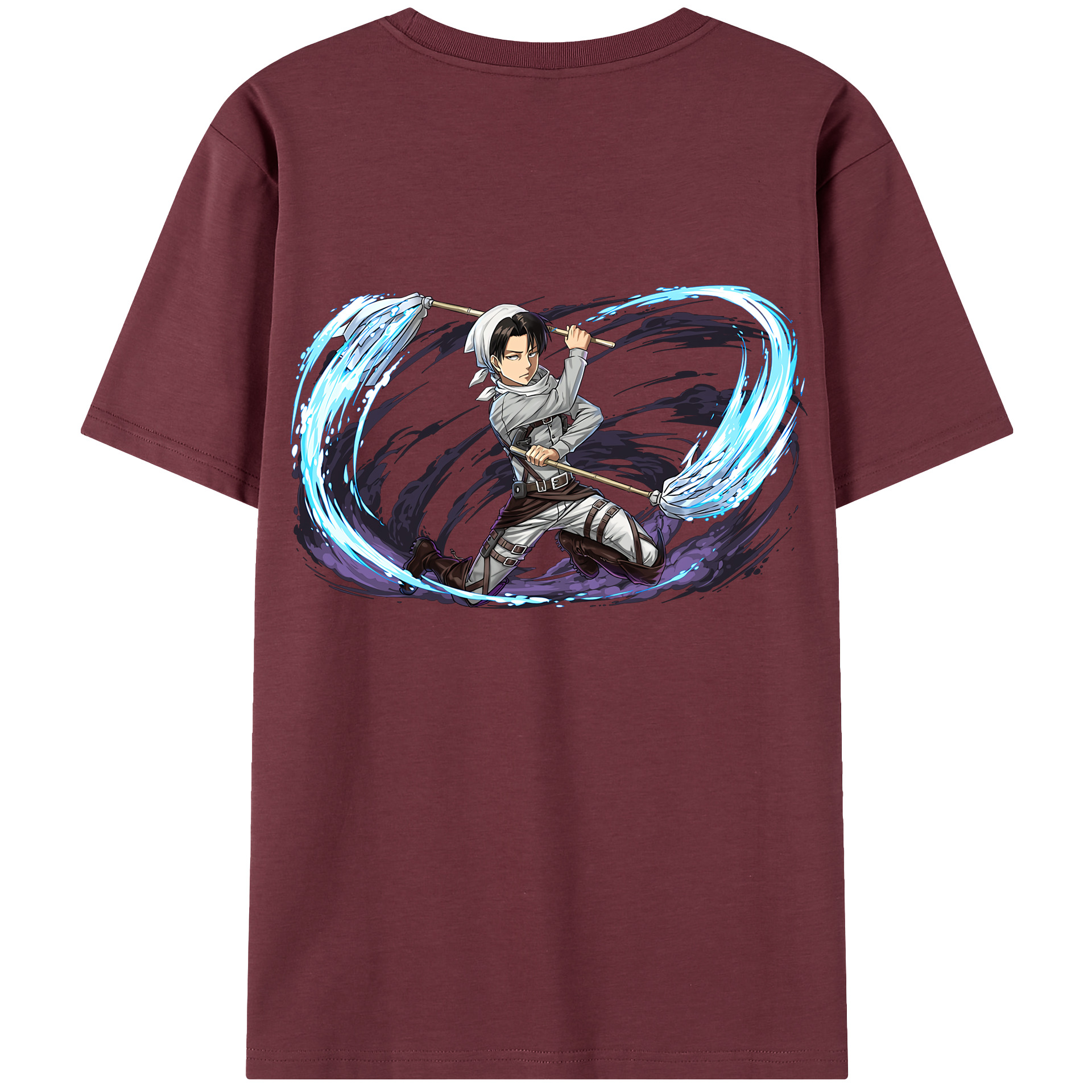 （画像用） 進撃の巨人 リヴァイ·アッカーマン Attack on Titan Levi Ackerman 綿100％半袖Tシャツ（背面プリント）